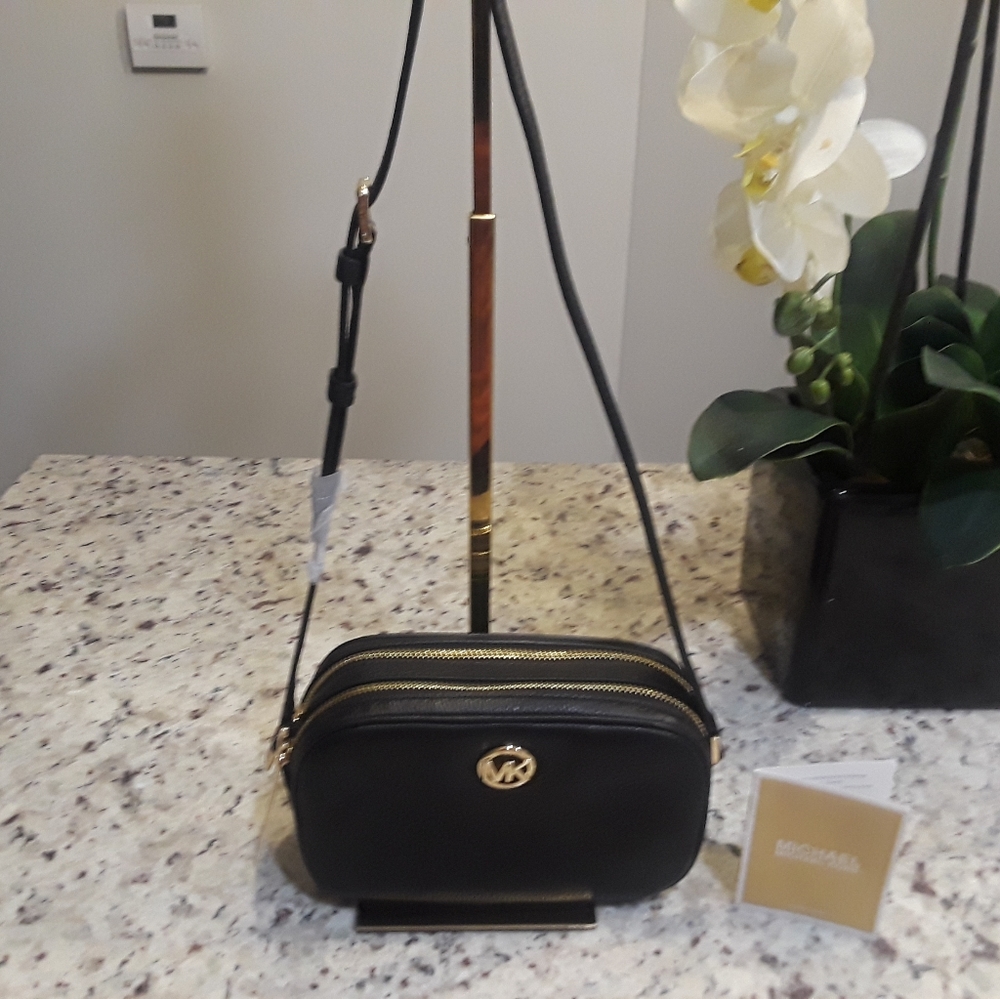 Michael Kors Fulton Double Zip Crossbody Black NWT
